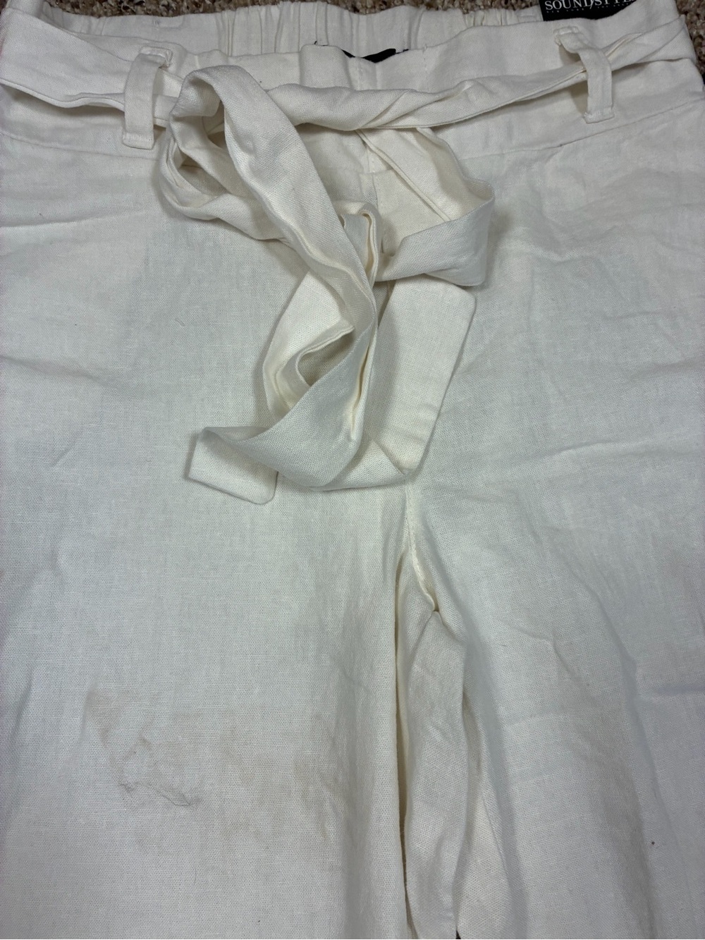 Soundstyle Fifth Avenue Linen Blend High Waisted Wide Leg Pants - Picture 4 of 12
